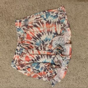 Tye dye ruffle shorts